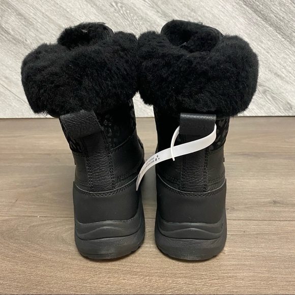 UGG | Adirondack III Snow Leopard Boots Black NEW - Picture 12 of 13